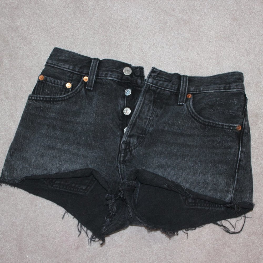 Levi's 501 Black Denim Shorts